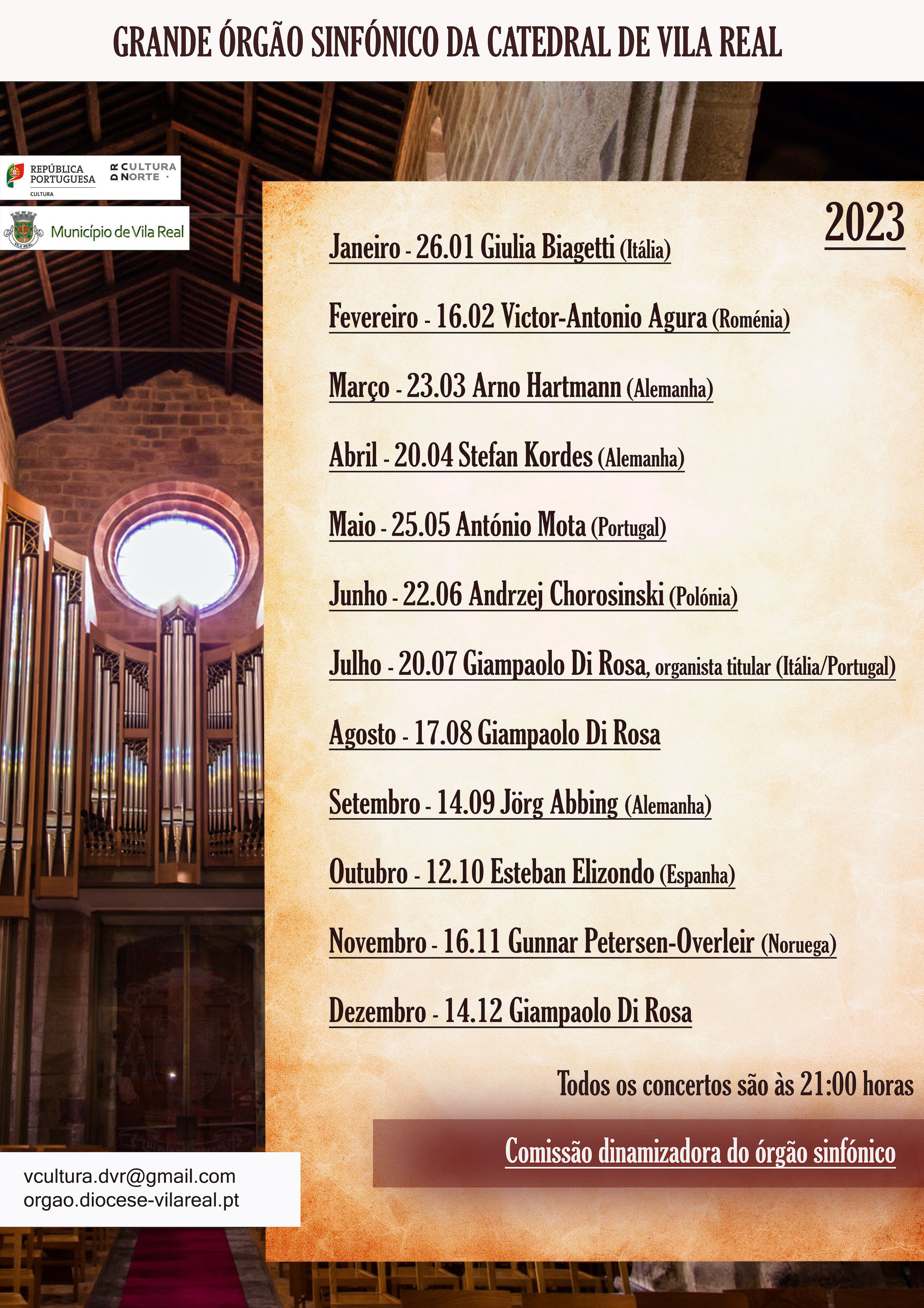Grande órgão sinfónico da catedral de Vila Real | 2023