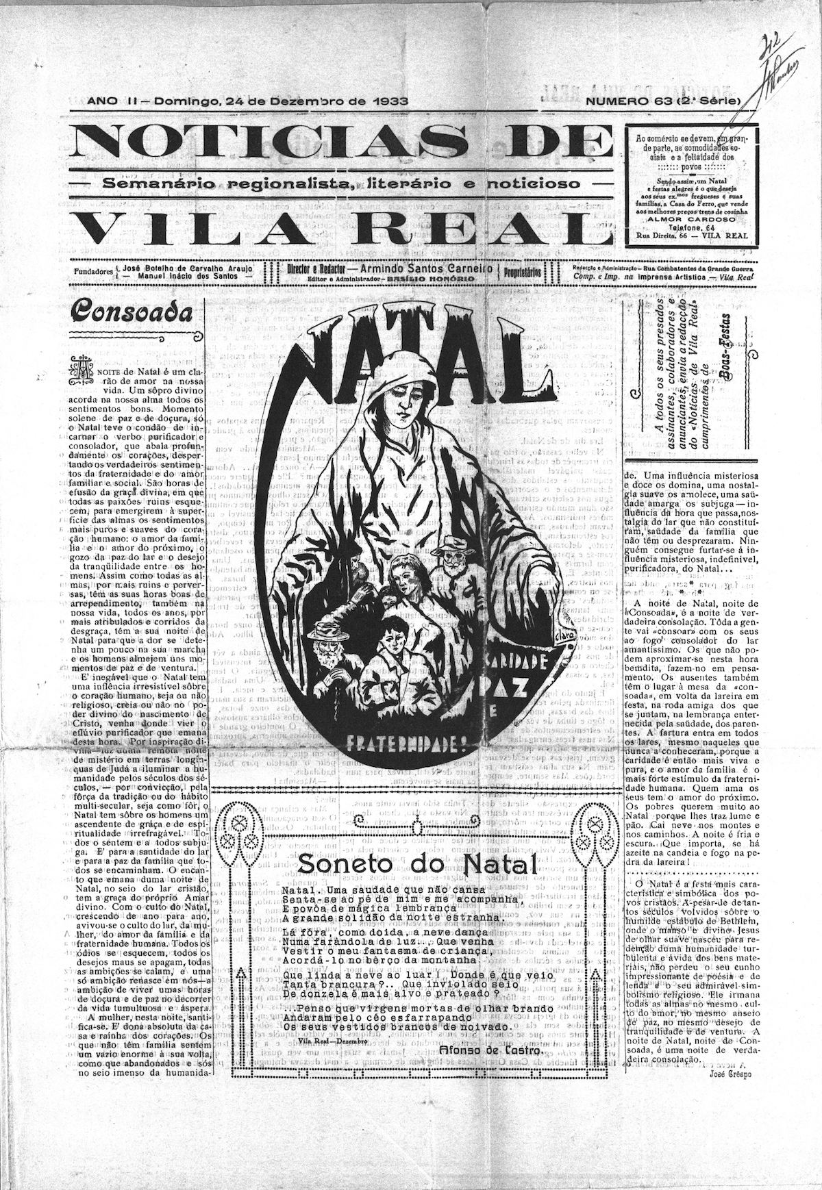 EXPOSIÇÃO | O NATAL NA IMPRENSA PERIÓDICA VILA-REALENSE DOS SÉC. XIX e XX