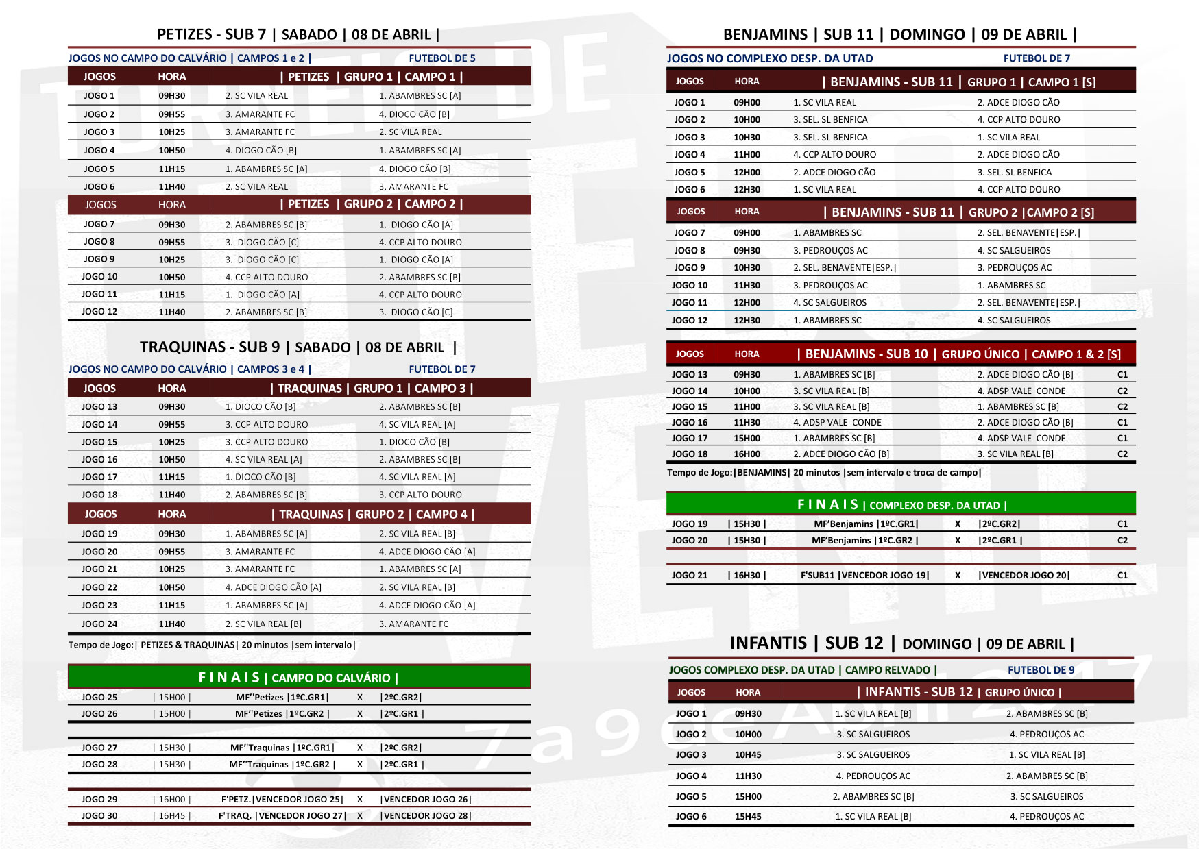 TORNEIO DE FUTEBOL JUVENIL DE VILA REAL