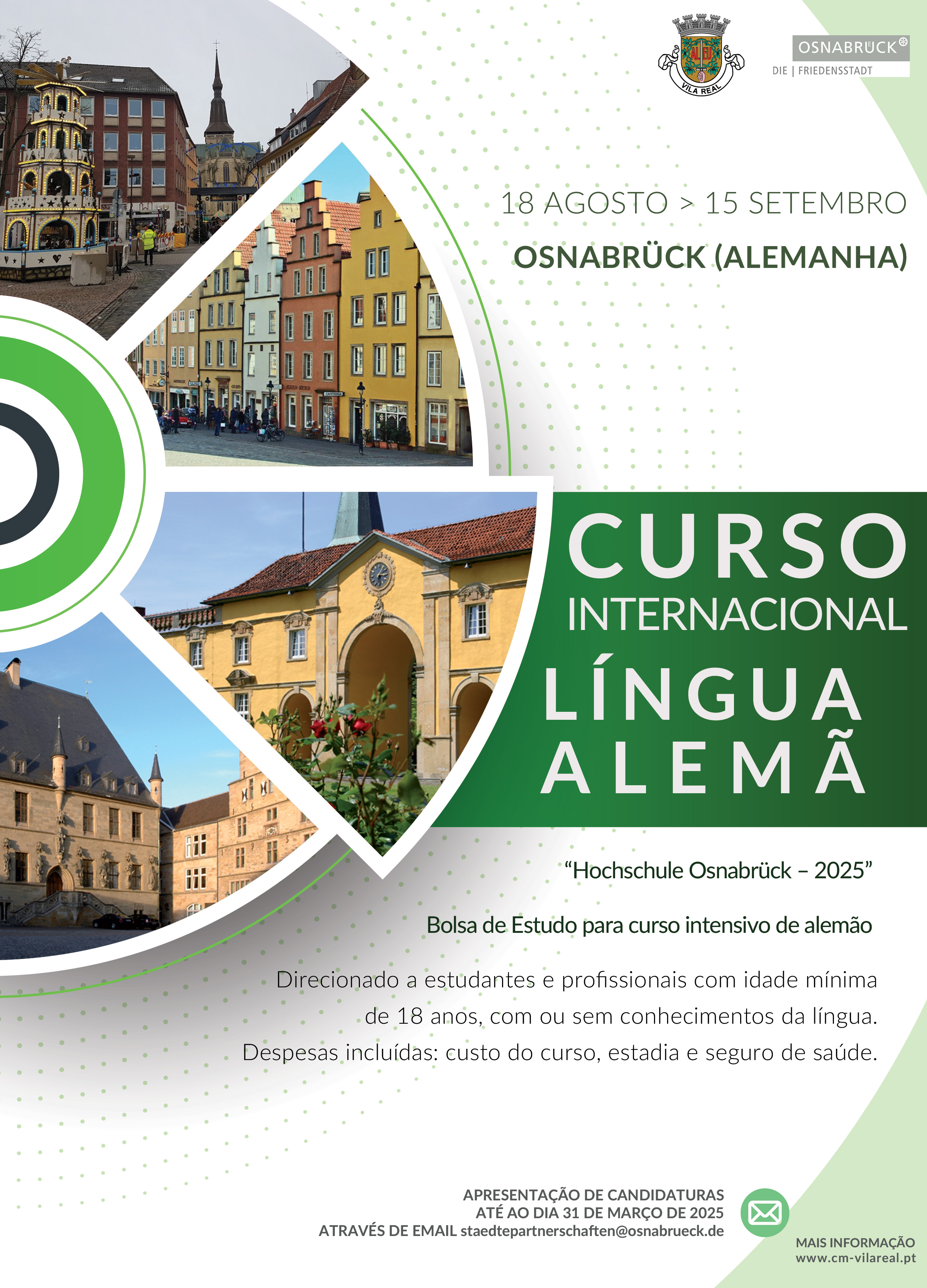 BOLSA DE ESTUDO PARA FREQUÊNCIA DE CURSO DE LÍNGUA ALEMÃ EM OSNABRÜCK 2025