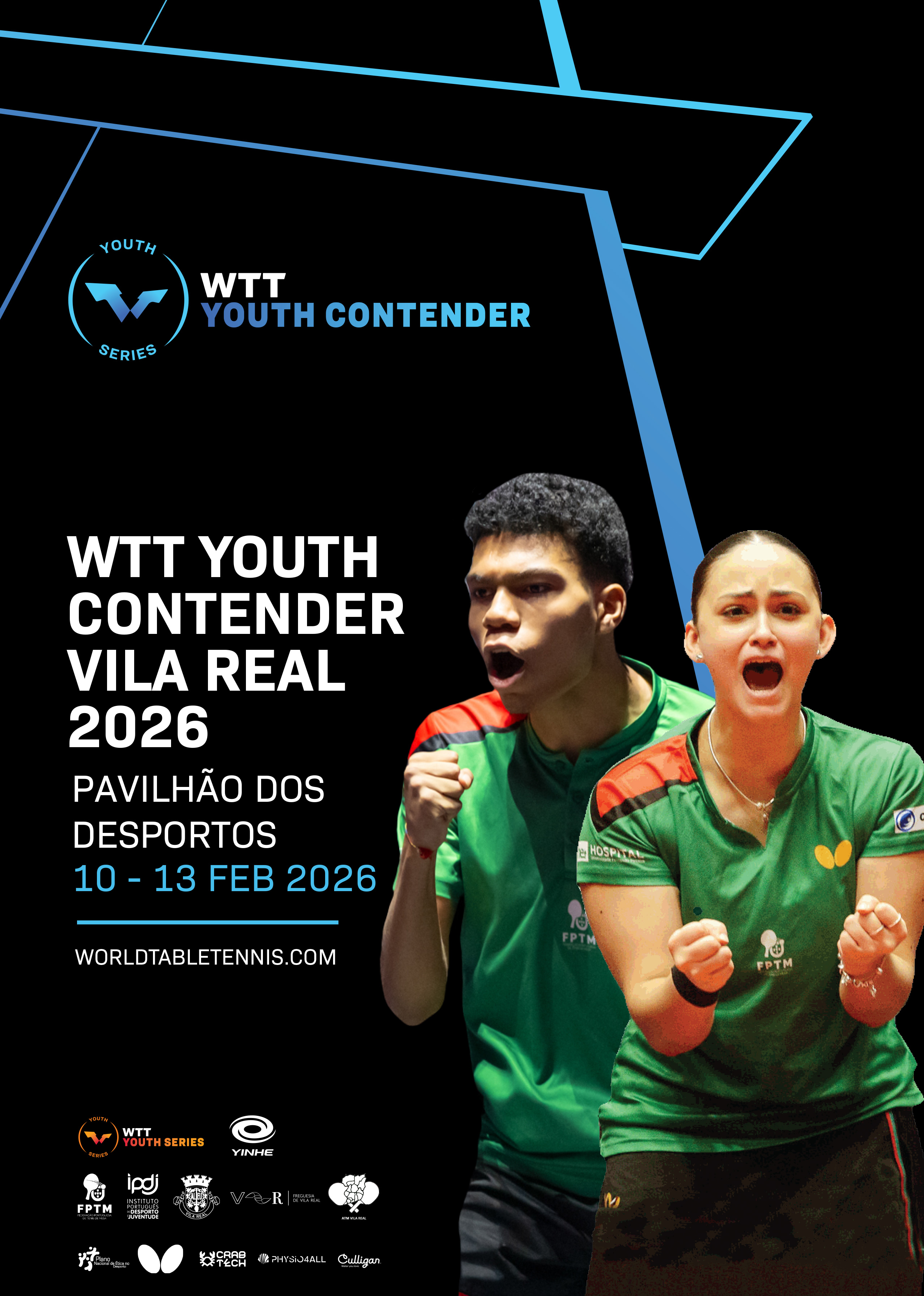 PAVILHÃO DOS DESPORTOS RECEBE JOVENS TALENTOS DO TÉNIS DE MESA NO WTT YOUTH CONTENDER VILA REAL 2026